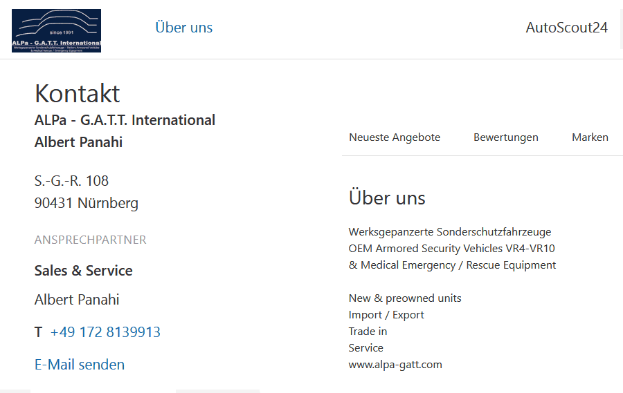 Direktlink zu dem Profil von ALPa-G.A.T.T. International auf autoscout24.de